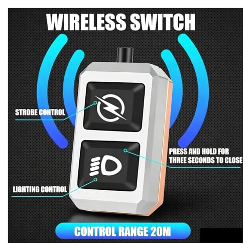 Luz antiniebla adicional con interruptor inalámbrico y efecto Blue Devil Eye para moto 4