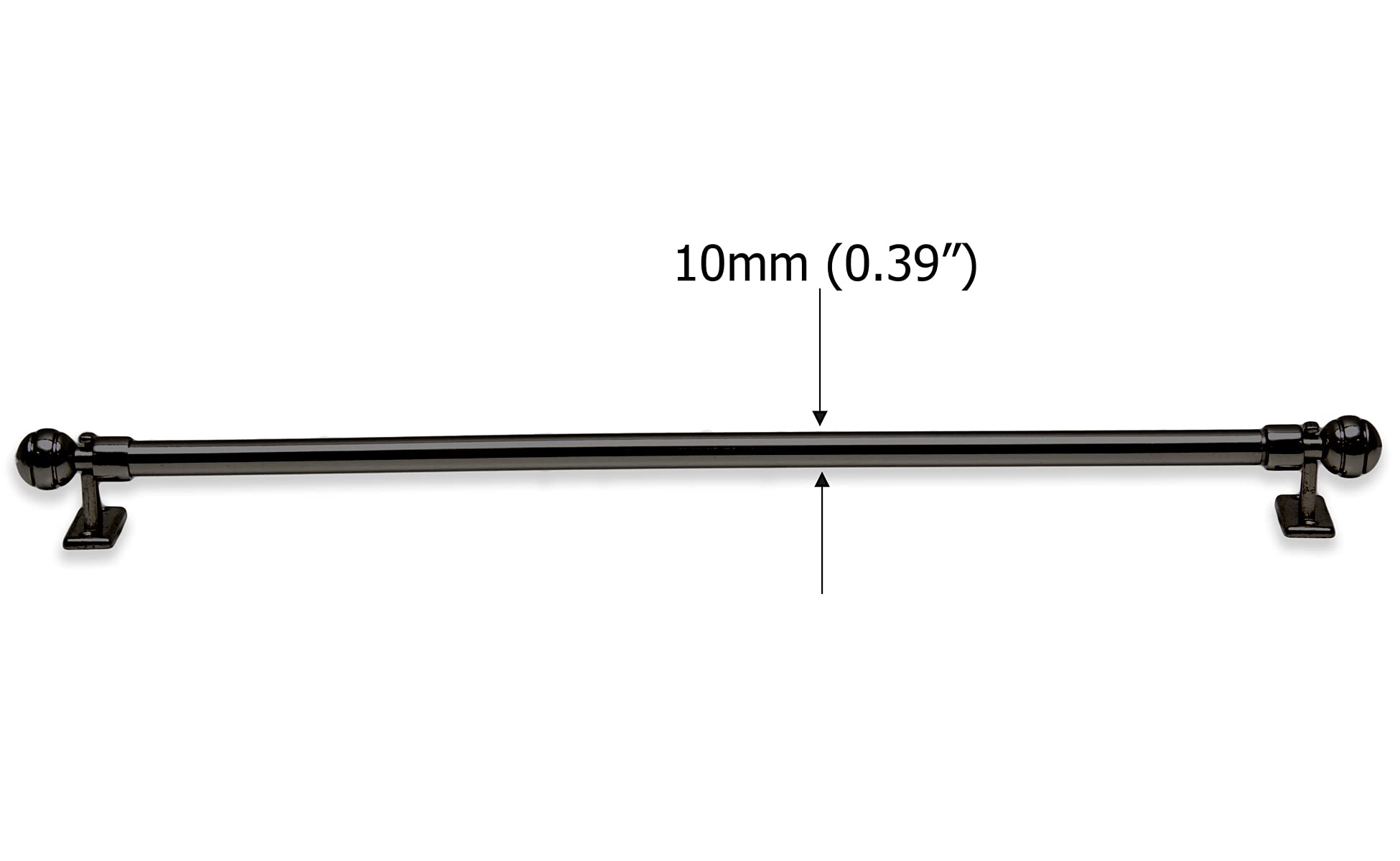 MforStyle LIGHT Extendable Cafe Rod MINI Curtain Pole - 8/10 Mm - Silver Chrome Or Brass Or Black - Metal Large Selection - RANGE (15.7" - 27.6 On