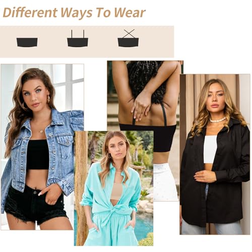Image of JOYSHAPER Strapless Bras for Women Seamless Padded Bandeau Bra Wireless Tube Top Bralette Comfort Tube Bra