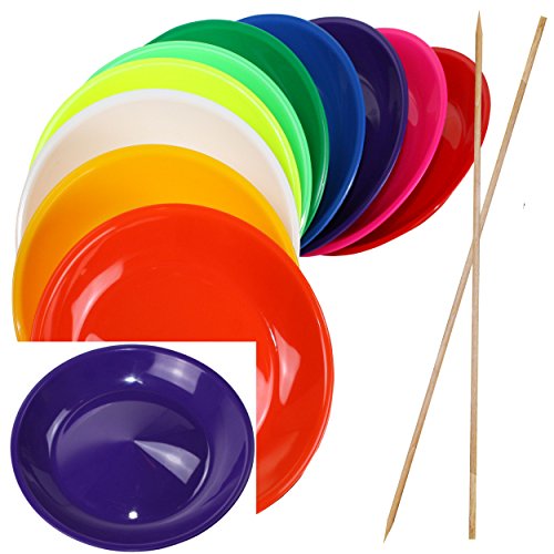 SCHWABMARKEN 1 Jonglierteller Lila mit Holzstab - Jonglierteller mit Holz- oder Kunststoffstab in vielen verschiedenen Mengen und Farben