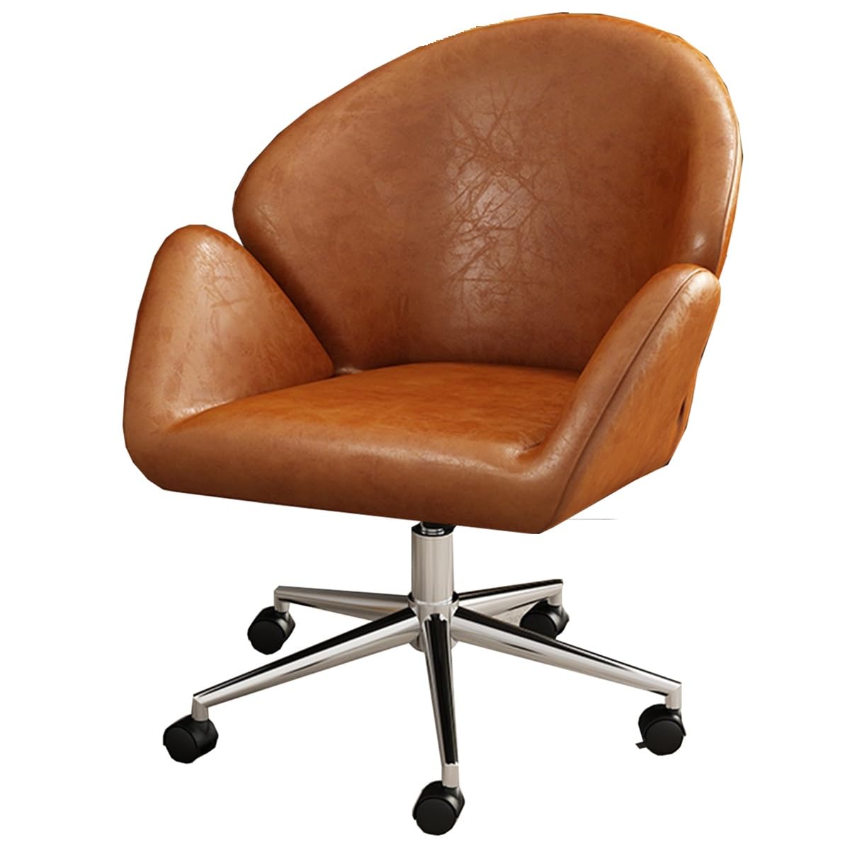 HTTGDGDH Ergonomic Pu Leather Executive Office Chair With Armrests Reclining Function Lumbar Support Swivel Wheels - Perfect For Home And Office Use,Brown