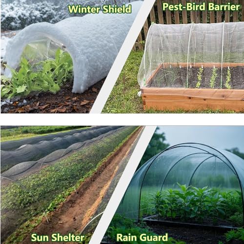 70 PCS Pflanztunnel Bögen, Bögen für Hochbeet, Abnehmbar Folientunnel für Hochbeet, Tunnelbögen Hochbeet, Gewächshaus Bogen 6mm mit Kunststoff umwickelt, Gewächshaus Reifen, Gartentunnel Bögen