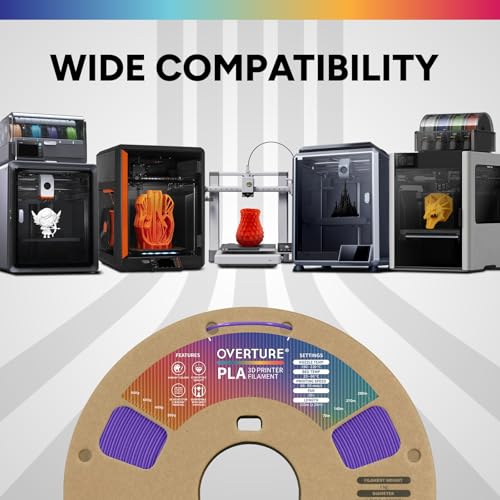 Image of OVERTURE PLA Filament 1.75mm, Neatly Wound 3D Printer Filament 1kg Spool (2.2lbs), Dimensional Accuracy + /- 0.02 mm, Fit Most FDM 3D Printers (Purple)