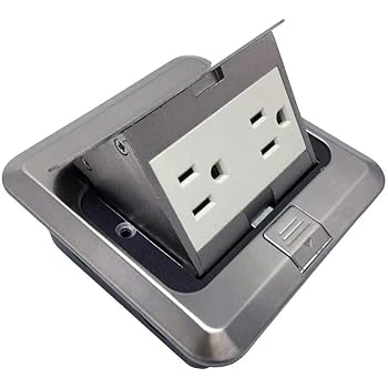 Pop Up Floor Electrical Outlet Kitchen Countertop Waterproof Sockets Ul Listed Pop Out Receptacle Stainless Steel Box Silver Cover With Usb Chargers Amazon Com