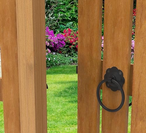 Black Ring Gate Latch, Garden Gate Latch, Door Catch, Gate Latches, Gate Latch, Door Latch, Gate Lock, Door Latches - Image 2
