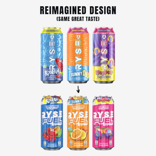 Ryse Fuel Sugar Free Energy Drink | Vegan Friendly, Gluten Free | No Fillers & No Artificial Colors | 0 Calories | 200Mg Natural Caffeine | 12 Pack (Collab Pack) #TOP5