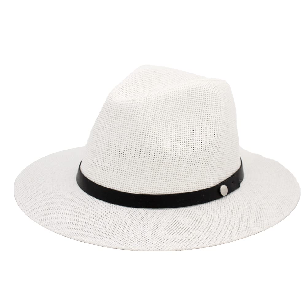 Carnavalife Sombrero Panamá de Verano, Sombrero de Paja Unisex para Hombre y Mujer, Sombrero de Panama ala Ancha UPF 50 Plegable y Durable