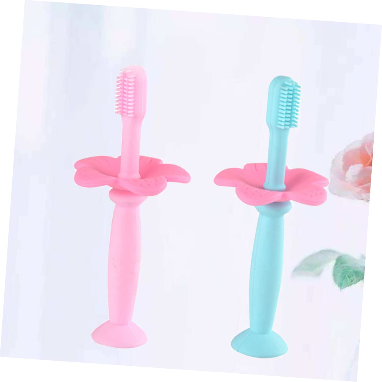 Beavorty 3 Set Di Spazzolini Manuali Per Ragazzi E Ragazze Spazzola in Silicone Setole Morbide Sicuri Per I Più Piccoli 2 Pezzi * 3