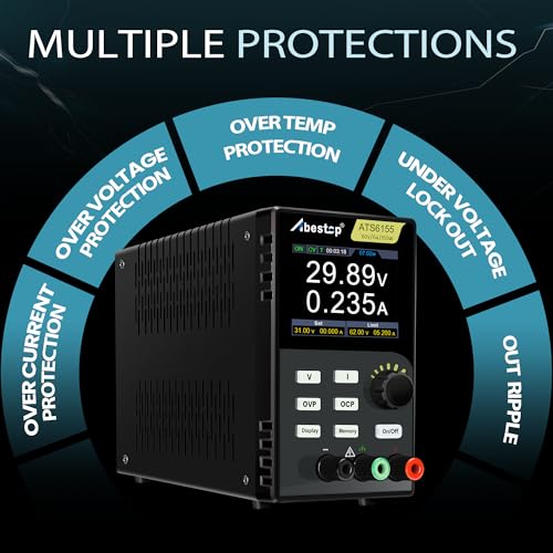 Image of DC Power Supply, 60V 5A 150W Adjustabel Switching Bench Supply Fanless with Ultra-Silent Low Noise Functions with Multiple Protections 2.8 inch LCD Display