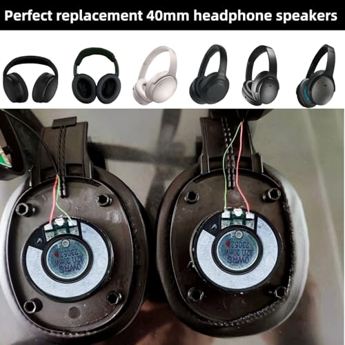 Image of High Performance Headphone Speaker, 40mm 32ohm Headset Speaker Driver Compatible with Most Headphones Speaker Systems - 2 Packs