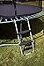 Trampoline Pro Wide 2-Step Heavy Duty Trampoline Ladder, Unique Safety-Latch Design, No Slip Extra-Wide Steps, Cooler to Touch Silver Surface Trampoline Accessories TPRO Warranty Included