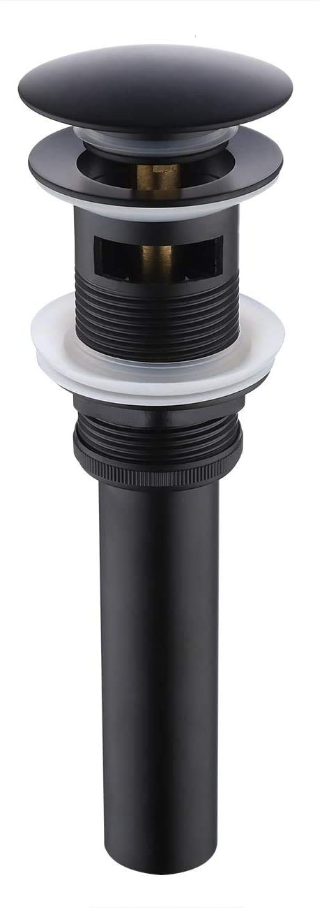 YCCUZA Bathroom Sink Drain Strainer with Overflow Vanity Sink Pop Up Drain Stopper Black Bathroom Sink Stopper