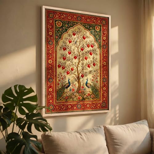 Image of kotart Decorative Traditional Wall Art Home Decor Madhubani Painting poster With Frame For Living Room Bed Room Hotel Wall Decor Digital Reprint (14X20 inch)