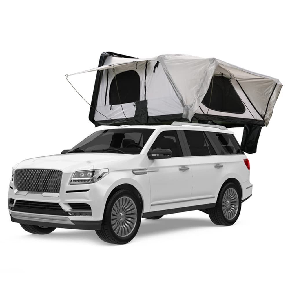 Tenda da tetto per auto, tenda da tetto solare per 3-4 persone, tenda da campeggio all'aperto, camera da letto mobile ad apertura rapida con scala telescopica impermeabile e impermeabile SUV Pop up