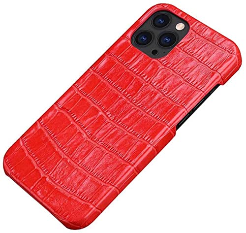 Coque en cuir crocodile rouge iPhone 12 / 12 Pro idéale pour protéger votre écran au quotidien