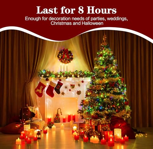 Image of KOABY 25 Pack Flameless Votive Candles, Last 8H+, Red Light, No Timer No Flickering