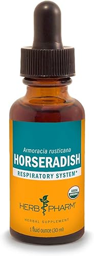 Herb Pharm Extracto líquido de rábano picante orgánico certificado para apoyo del sistema respiratorio - 1 onza (DHRAD01)