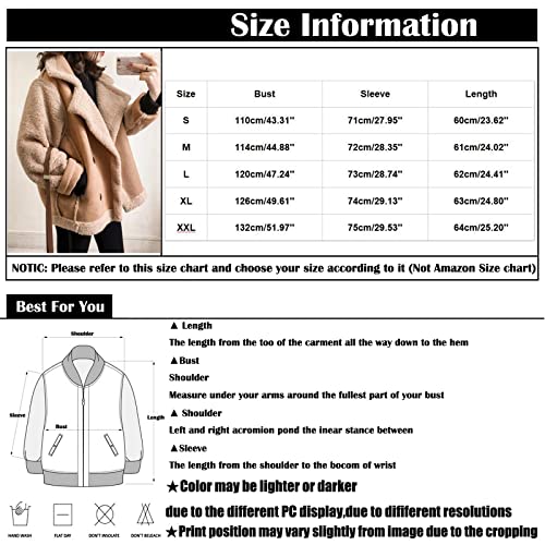 Huankd Women's Fur Jackets, Petite Coat Women's Fur Jackets Casual Puffer Jacket Women, Women's Casual Comfortable Short Lambswool Biker Jacket Women's Trench Coats Warm (L, Khaki) #TOP4