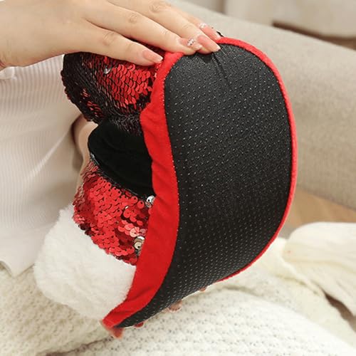 Christmas Slippers for Women Cute Sequin Santa Hat House Shoes Non-Slip Indoor Slippers Warm Home Footwear4