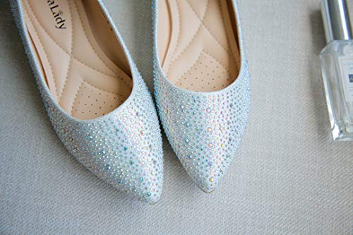Mila Lady Sparkly Crystals Rhinestone Comfortable Slip On Point Toe Ballet Flat Shoes for Women Wedding Party Office - Image 4