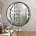Round Aluminium Frame Tempered Glass 360° Rotating Pivot Casement Window for Bathroom Kitchen Bedroom Living Room Replacement Indoor Ventilation Window with Handle