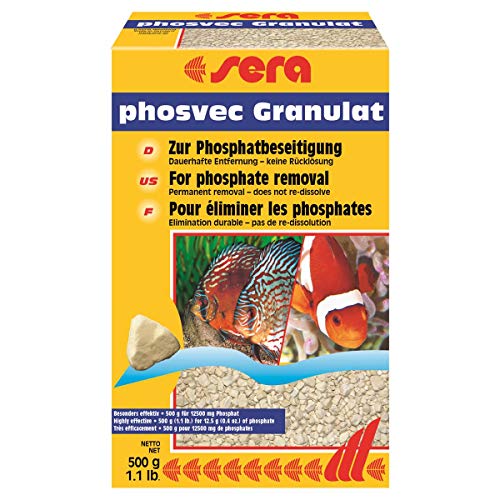 sera phosvec Granulat 500 g | Effektiv gegen Algenbildung | Bis zu 3 Monate wirksam | Für Süß- & Meerwasseraquarien | Einfache Anwendung