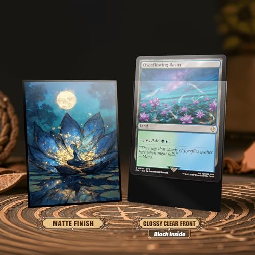 Image of MTG Card Sleeves - Lorwyn Lotus - Ultra Clear Front & Matte Finish Back, 100 Count Standard Size Matte Art Sleeve for Magic The Gathering