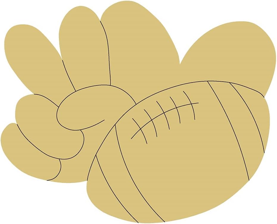 Peace Love Football Design by Lines Cutout Unfinished Wood Sports Décor Coloring Book America Door Hanger Everyday MDF Shape Canvas Style 1 Art 1 (24")