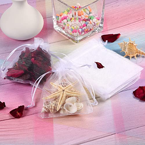 Mudder Organza Gift Bags Wedding Favour Bags Jewelry Pouches, Pack Of 100 (4 X 4.72 Inch, White) #TOP3