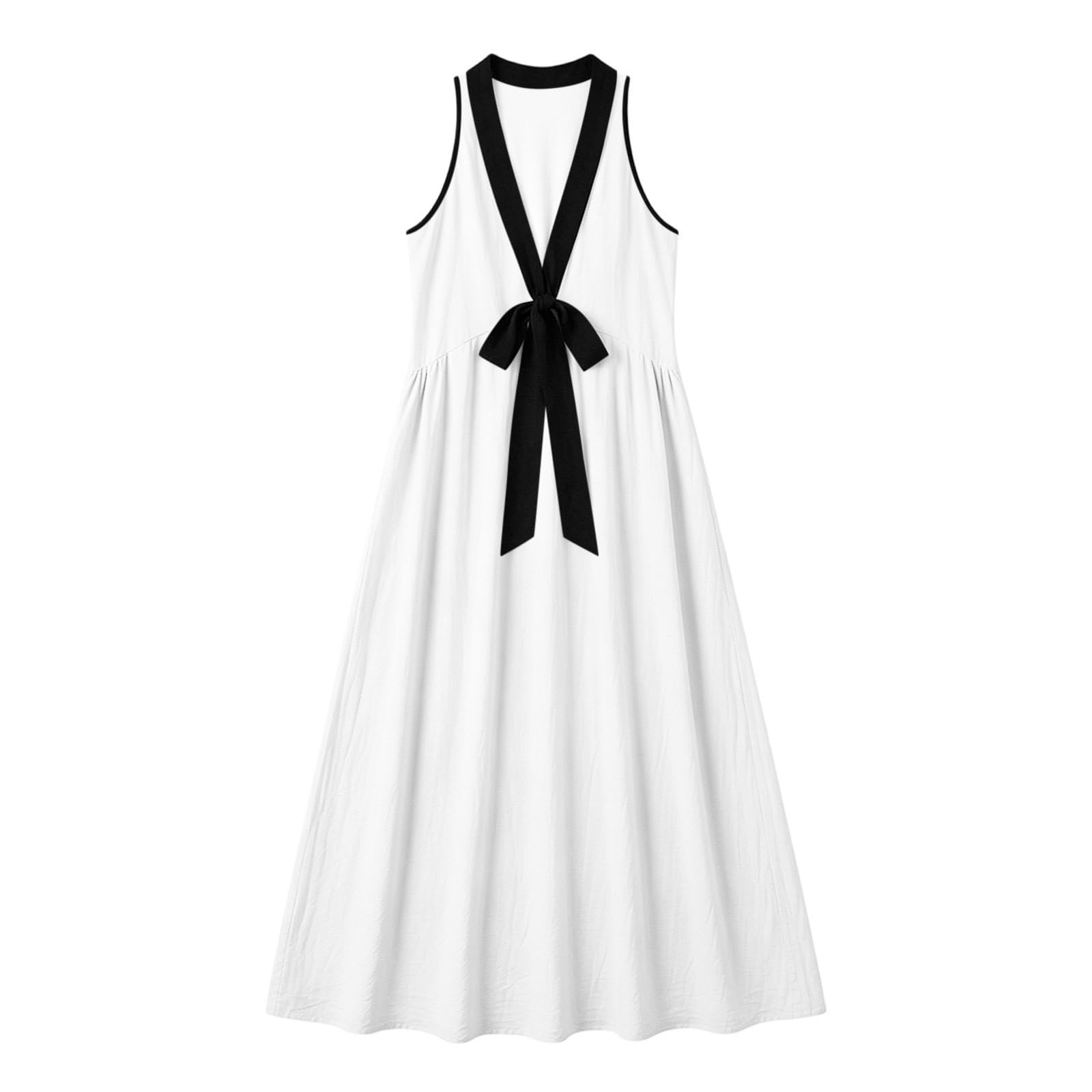 Générique Robe Boheme Chic Bretelles Spaghetti Coton Boheme Robe à Bretelles Elegant Chic Robes Lin sans Manches DéContracté Quotidien Boho Plage Vacances Vacances