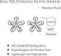 Vista 6 de Reffeer Solid 925 Sterling Silver Daisy Stud Earrings Flower for Women Teens Tiny Flower Stud Earrings Spring