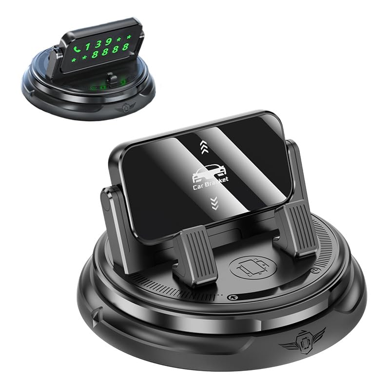 Leiteea Car Phone Holder 360 Degree Rotation 2026 New Dashboard Phone Mount with Adjustable Spring Clip Universal Non Slip One Hand Operation Navigation Stand Bracket for Smartphones