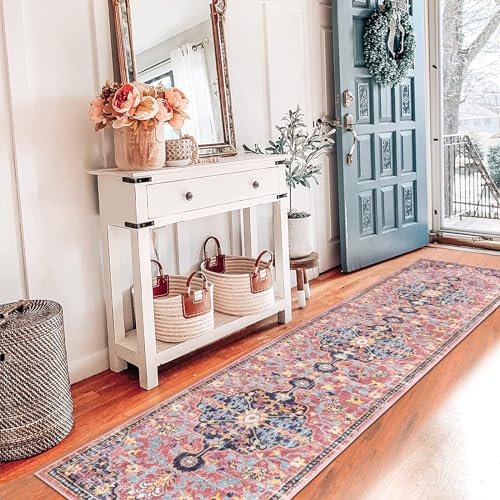 Pauwer Boho Hallway Runner Rug 2x8 Washable Entryway Area Rugs Non Slip Farmhouse Vintage Floor Mat Carpet Runner for Hallways Laundry Room Kitchen Bathroom Bedroom