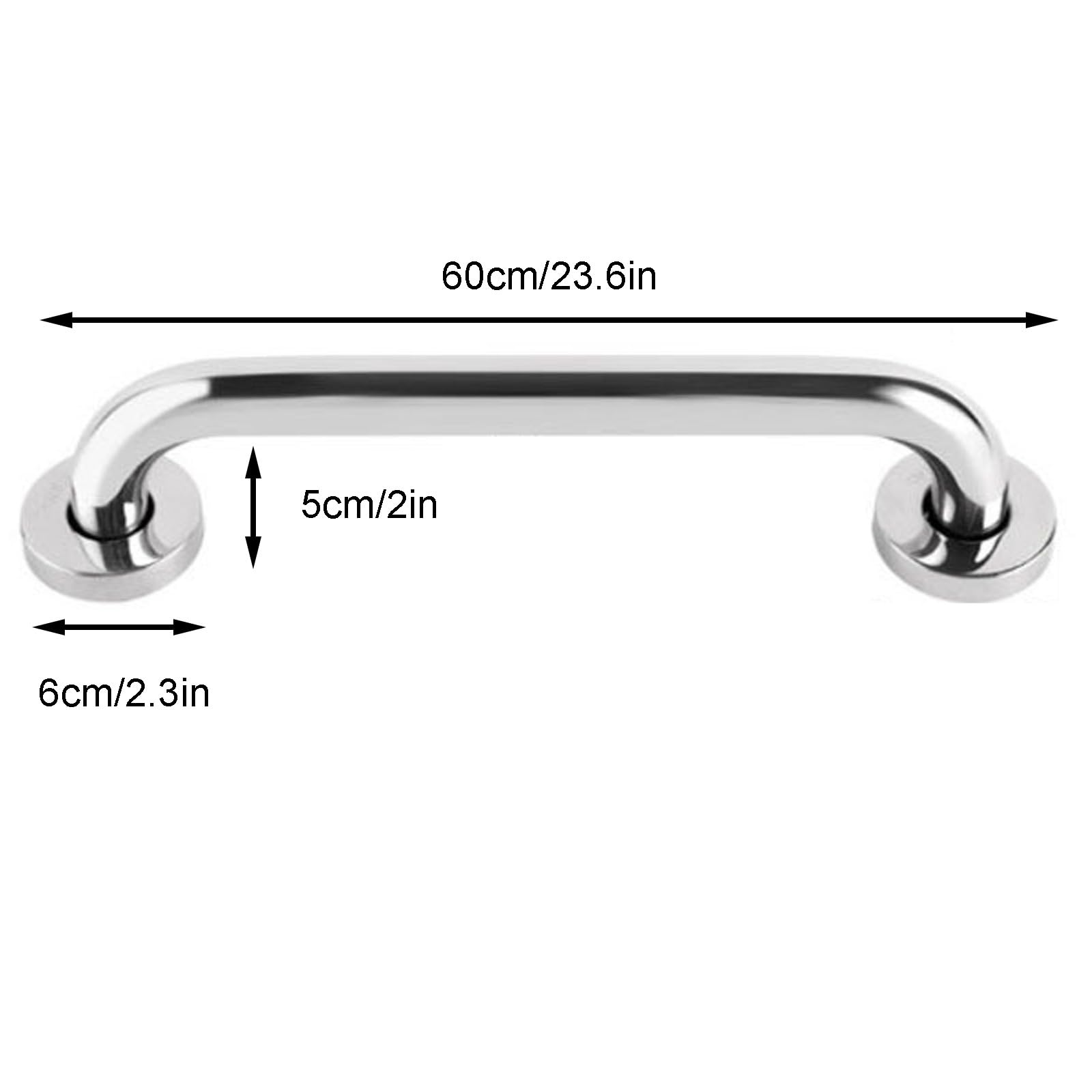 Barras De Apoyo para Ducha (paquete De 2), para Personas con Discapacidad, Ideales para Bañeras Y Duchas. Barras De Seguridad para Personas Mayores.(60cm)