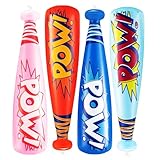 Ovanda 4 Stück Baseballschläger Aufblasbar,Baseballschläger Kinders,Kinder Baseball Partyzubehör,Karnevalswurfmaterial,für Kinder Baseball Partyzubehör Ideal,Geburtstagsparty,Karneval,Silvester Deko