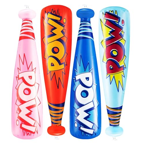 Ovanda 4 racchette da baseball gonfiabili, per bambini, accessori da baseball per bambini, accessori per feste di carnevale, accessori da baseball per bambini, ideali per feste di compleanno