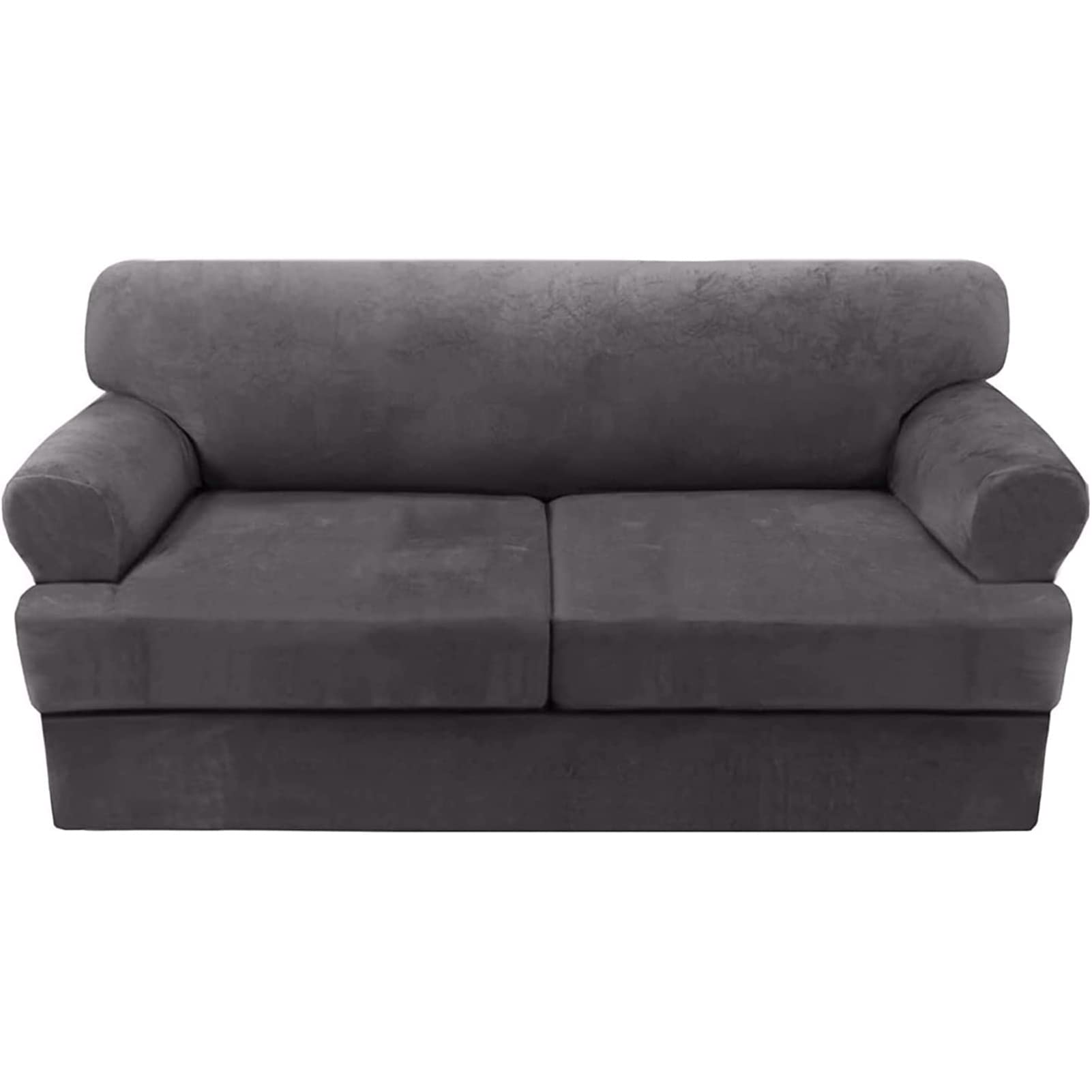 SDYdsgE sofa cover， Velvet Sofa Cover Stretch Furniture Protector for 3 Seater Couch Gray Slipcover with Washable(Grey,Loveseat)