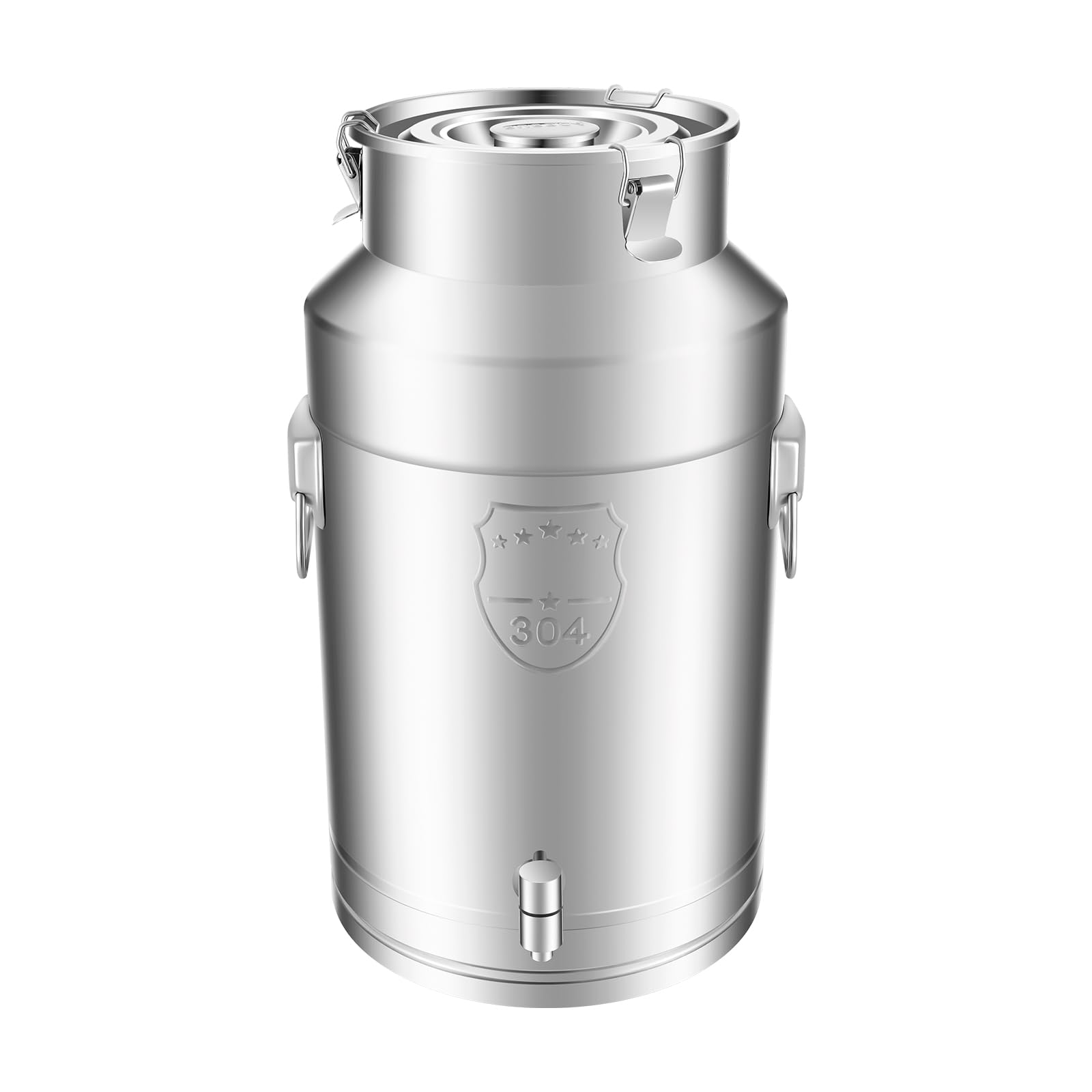 ARPITUYN Milk Can with Faucet, 35L Stainless Steel Milk Bucket Wine Pail Bucket with 2 Handles and Sealed Lid, Milk Can Tote Jug, Heavy Duty for Milk and Wine Liquid Storage