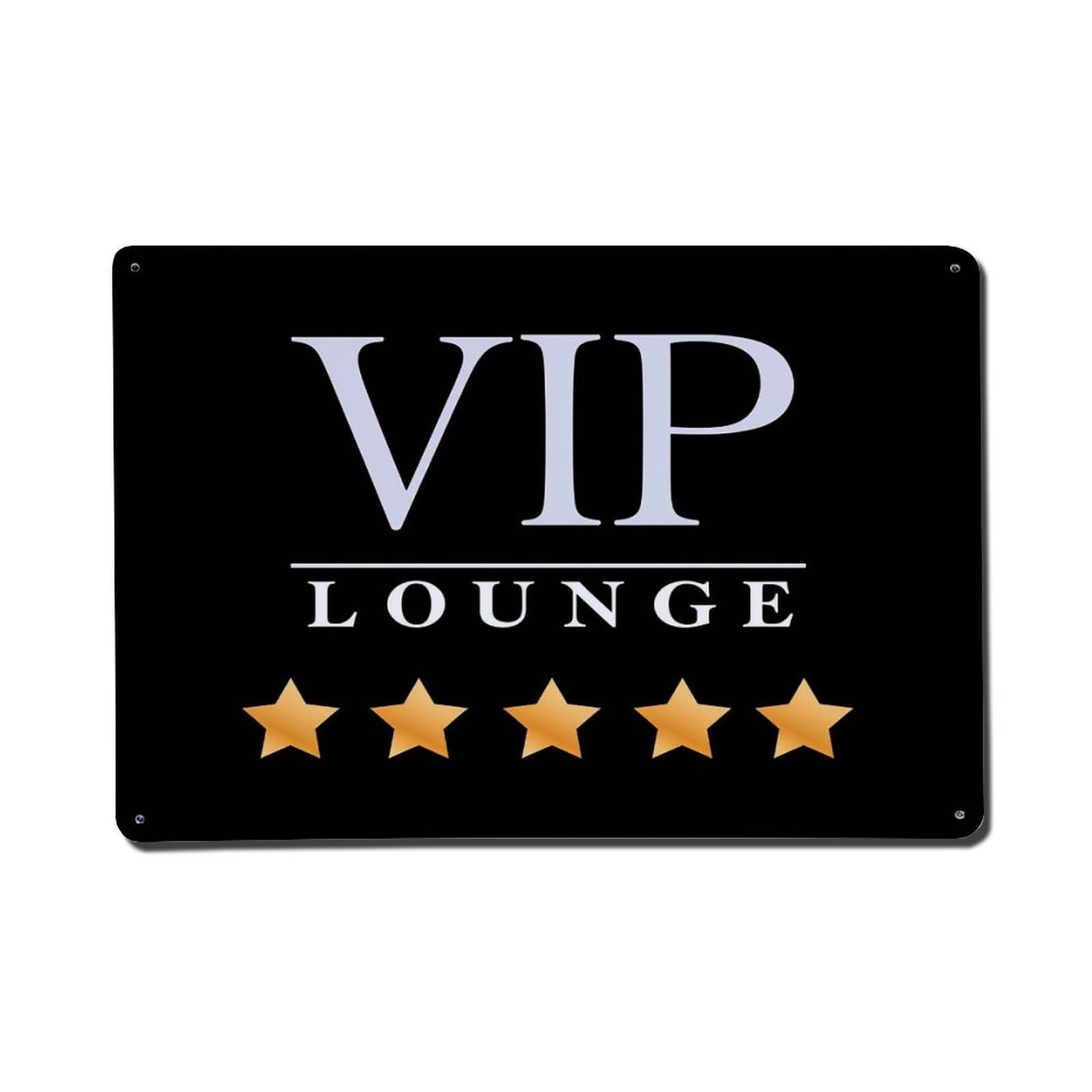 Vip Lounge Stars Pattern Print Tin Sign Vintage Metal Poster, Home Bar Garage Man Cave Cafe Indoor & Outdoor Wall Decoration 8x12Inches