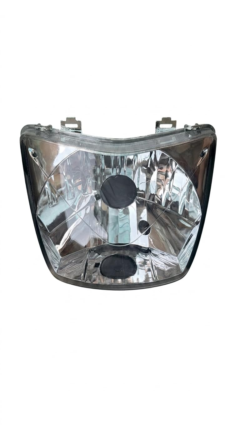 headlight assembly for hero honda nxg i-smart | complete front head lamp unit | clear lens | durable oem fit replacement | high visibility motorcycle headlight