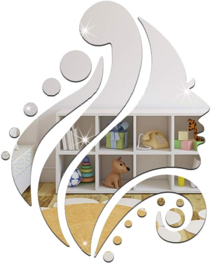 Wall Sticker doopootoo Beauty Beautiful Girl Head Modern Stylish Fashion Art Design Removable DIY Acrylic 3D Mirror Wall Decal Wall Sticker for Bedroom Sitting Room Home Decoration