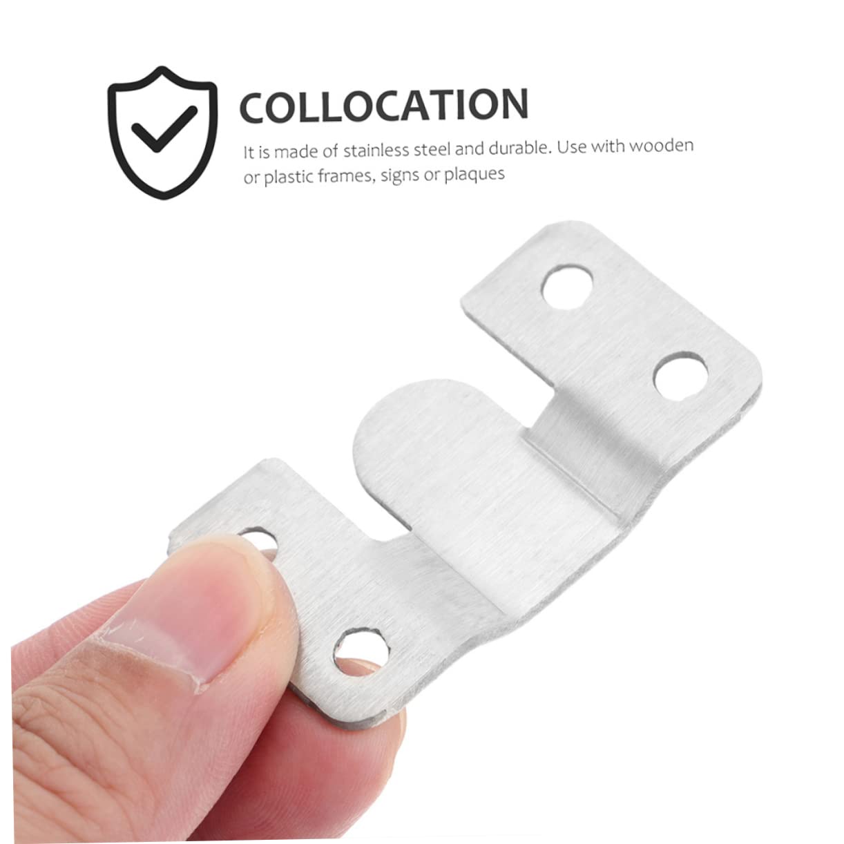 Crochets de Fixation pour Cadre Photo en Acier Inoxydable Argenté, 16