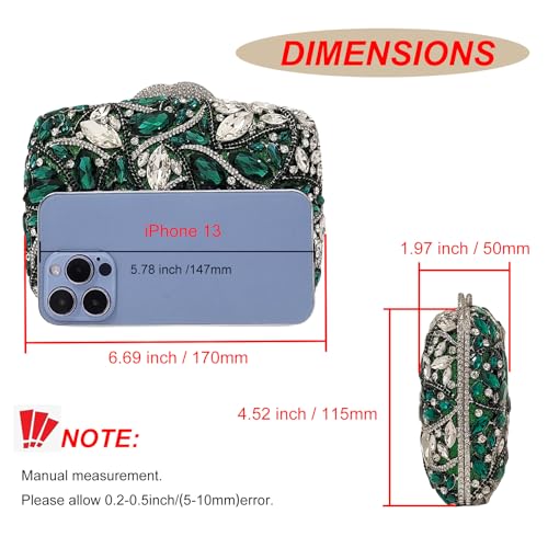 Image of Colorful Crystal Clutch Box Handbag Women Sparkling Evening Bags for Wedding Party Prom Purse