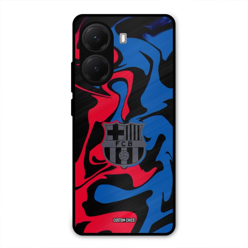 Image of PrintShield FC Barcelona Comic Back Cover for Poco X7 Pro, Shockproof Printed Phone Case with Soft TPU Sides & Anti-Slip Grip