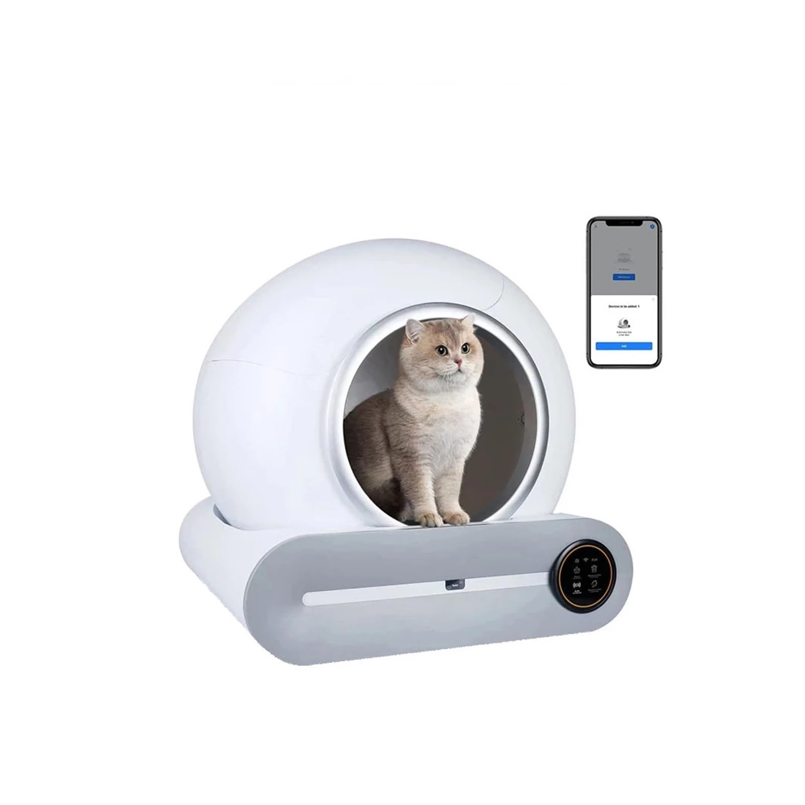 65L Automatic Smart Cat Litter Box Self Cleaning Fully Enclosed Pet Toilet Tray English versions