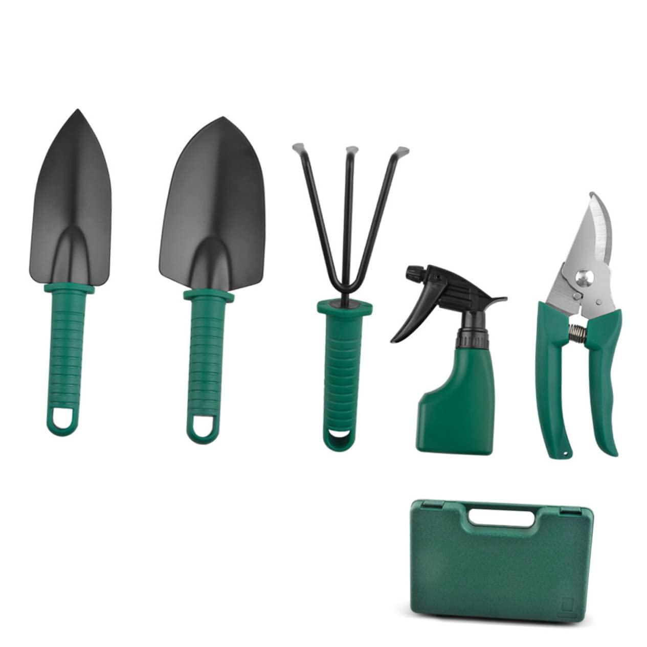 TOYANDONA Herramientas de Jardinería Palas de Inoxidable Rastrillos Tijeras para Plantar al Aire Kit de Herramientas Maletín Portátil para Jardín