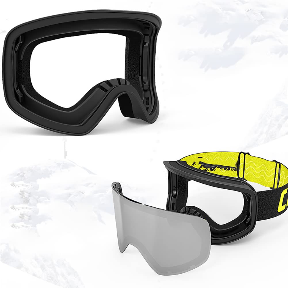 Lunettes de ski, lunettes de snowboard, lunettes de ski pour enfants, avec verres antibuée à double couche, adaptées aux hommes, aux femmes et aux adolescents, équipement de ski, de patinage, de