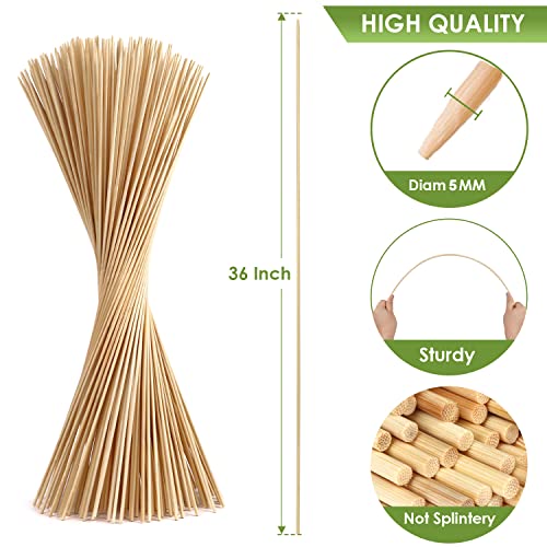 Wixitool 4K-ED2337 Smores Sticks 36 Inch Long 5 Mm Thick, 120 Pcs Marshmallow Roasting Smore Sticks Bamboo, Disposable Marshmellow Sticks Camping Heavy Duty Smores Skewers thumb #2