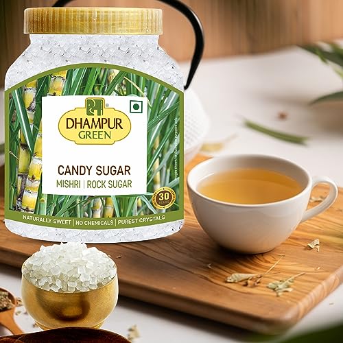 Image of Dhampure Speciality Mishri Dana 800g | Rock Sugar Crystals | White Mishri | Natural Sweet Candy | Ideal for Pooja, Prasad, Sweets & Ayurvedic Use