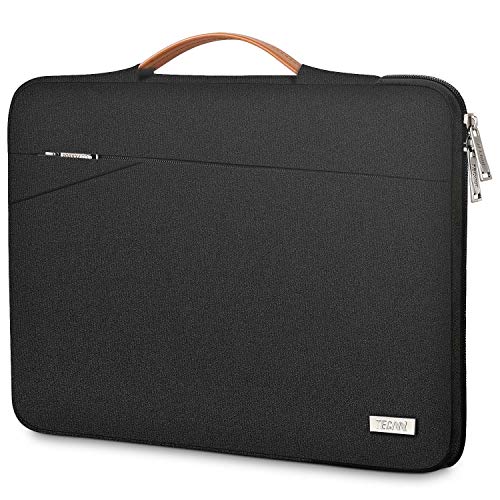 TECOOL 14 Zoll Laptop Hülle Tasche Notebooktasche Stoßfestes Tragetasche Schutzhülle mit Griff für 14 Zoll Acer/Dell/HP/Lenovo Notebooks, Pures Schwarz